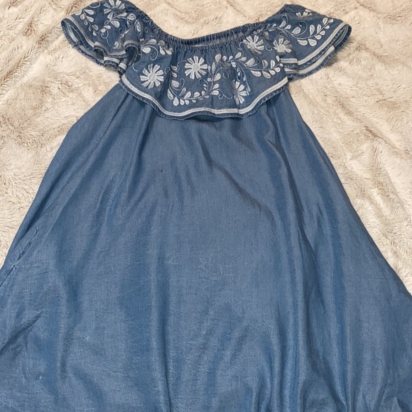 Rebecca Minkoff Rita embroidered chambray dress great preowned condition XS - Picture 5 of 12